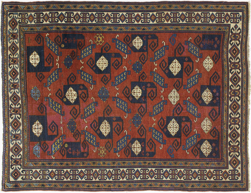 Antique kazak, pinwheel Rug - # 54911
