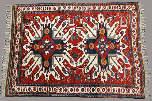 Antique kazak, eagle Rug - # 4680