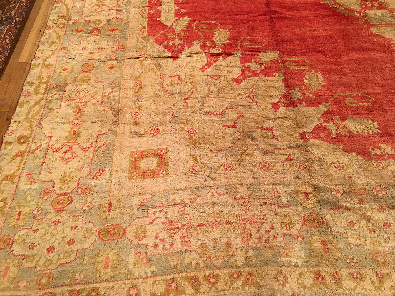 Antique oushak, angora Carpet - # 52990