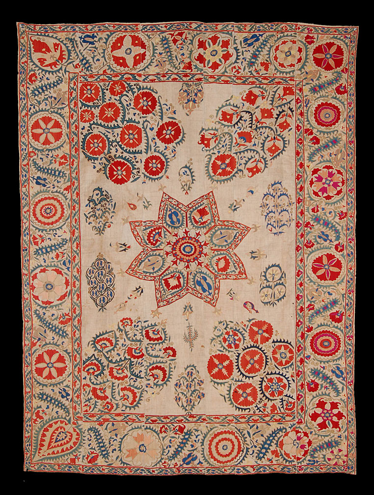 Antique suzani embroidery - # 7448