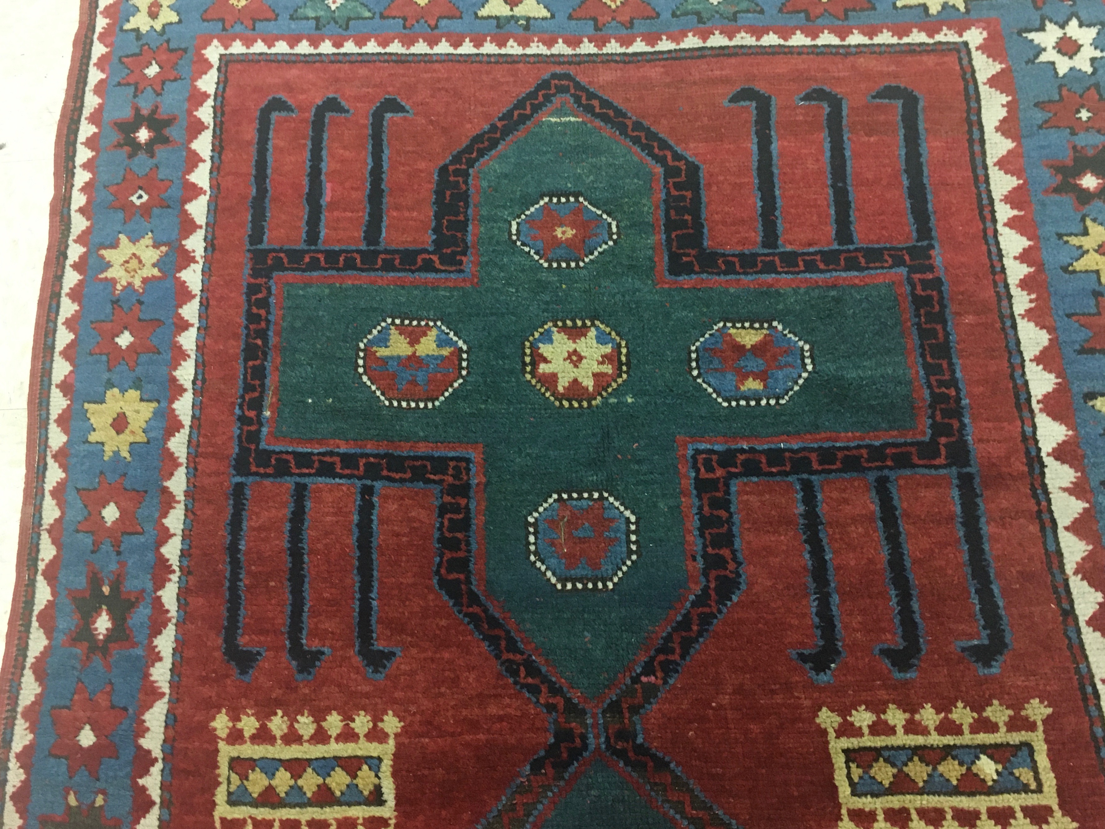 Antique kazak Rug - # 55000