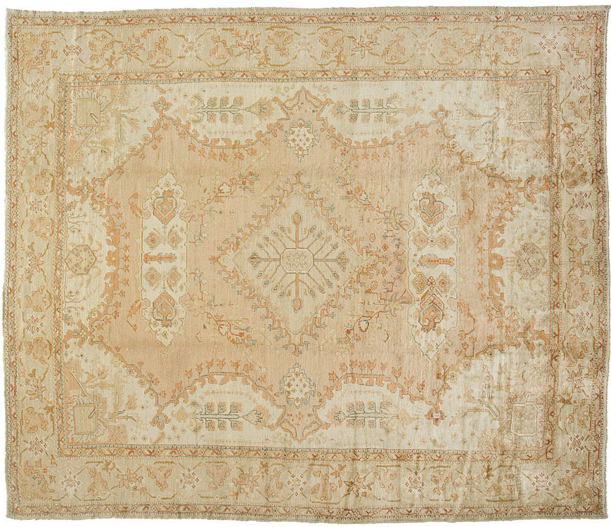 Antique oushak, angora Carpet - # 54859