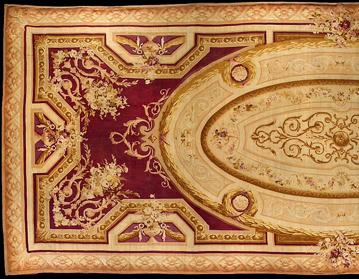 Antique aubusson Carpet - # 4358