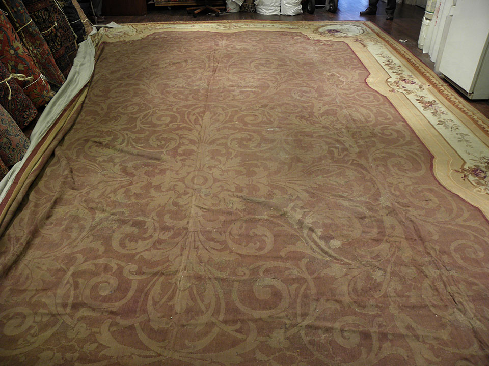 Antique aubusson Carpet - # 7595