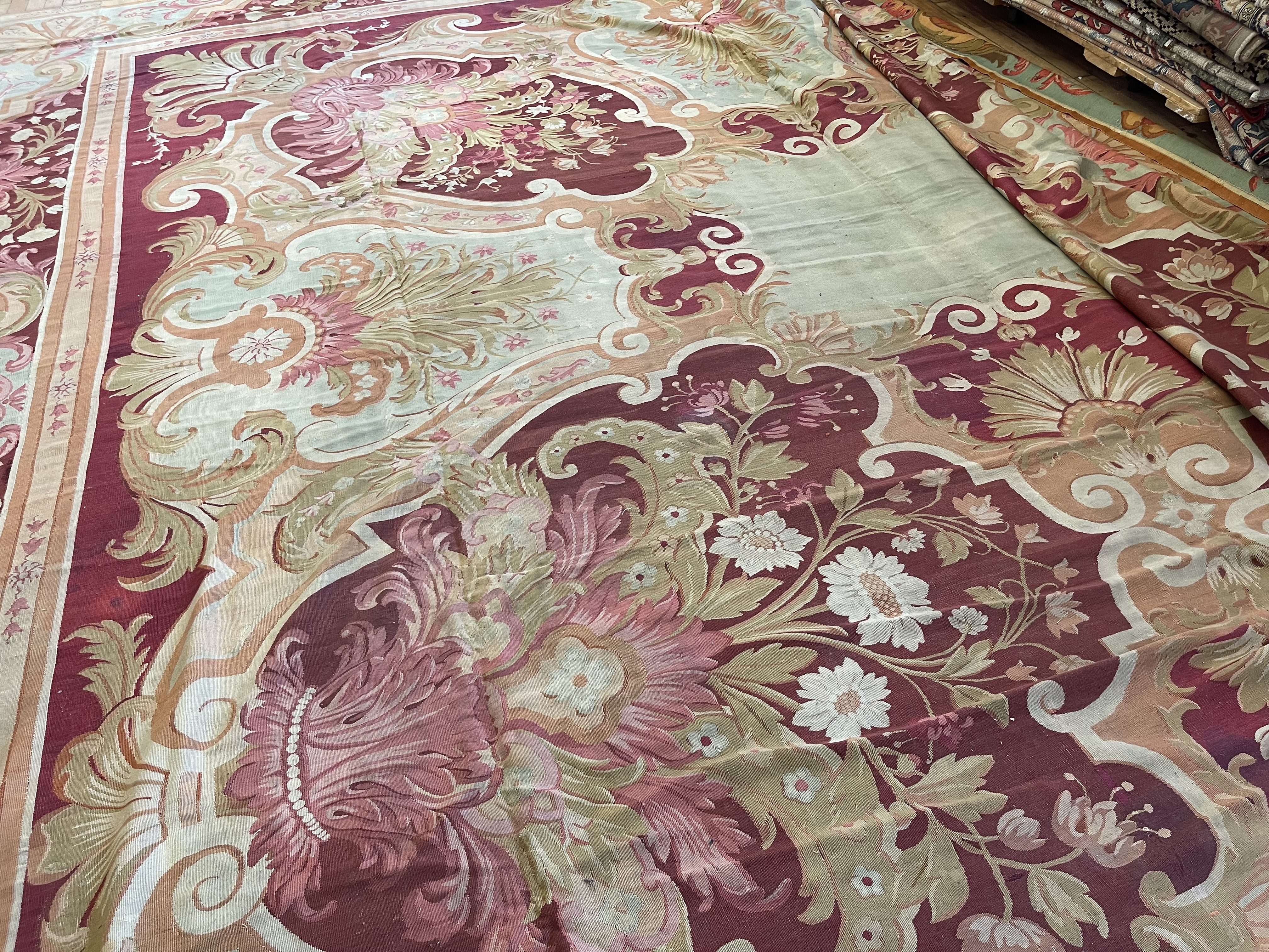 Antique aubusson Carpet - # 78273