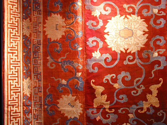 Antique chinese velvet brocade panel Carpet - # 3432