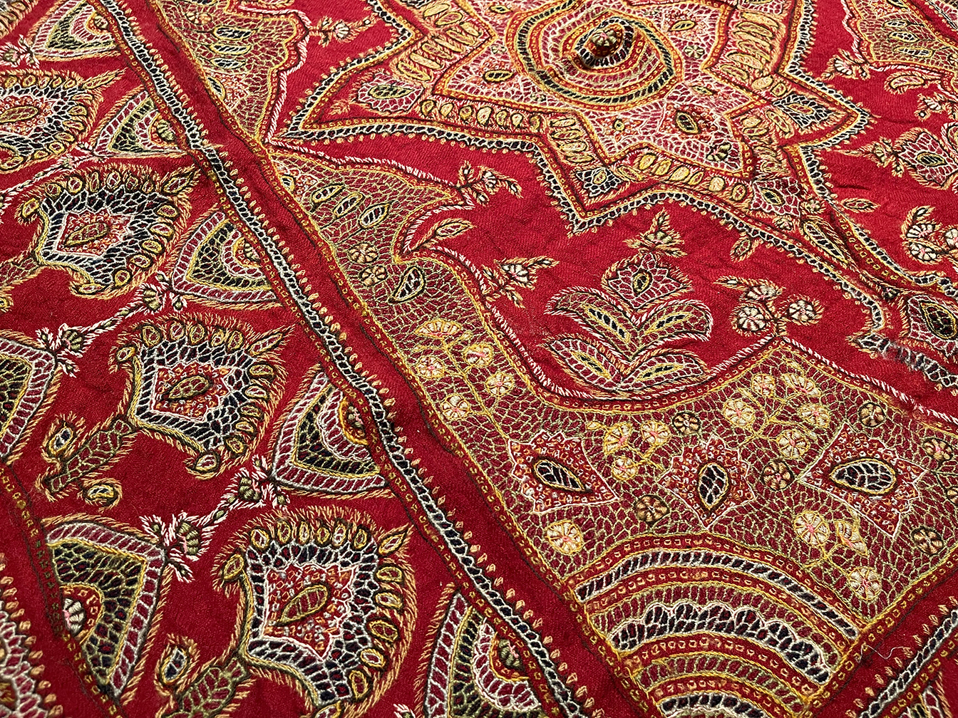 Antique embroidery Rug - # 56097
