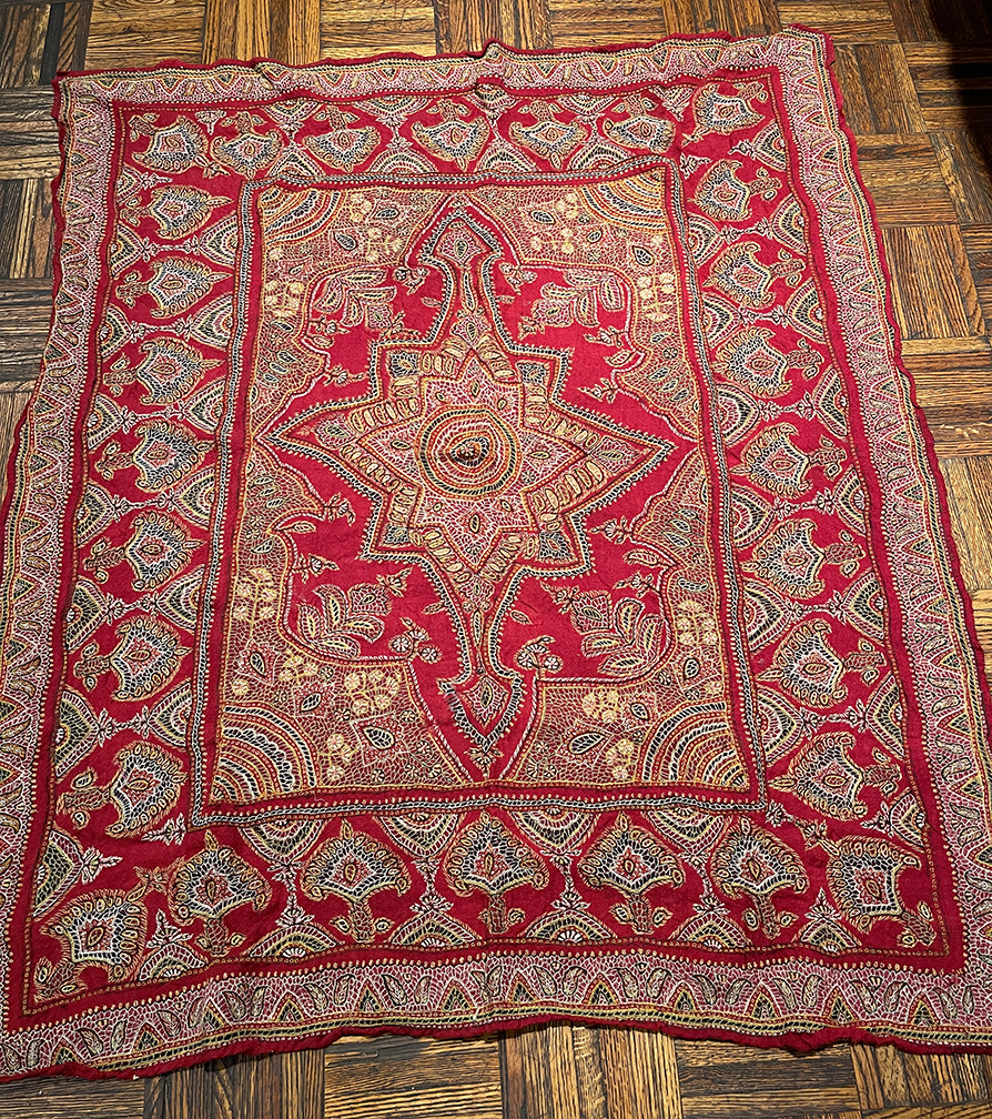 Antique embroidery Rug - # 56097