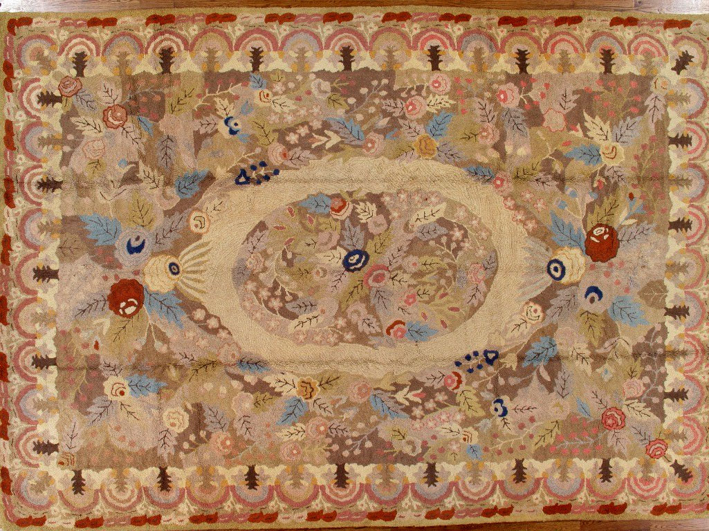 Antique hooked Carpet - # 52033