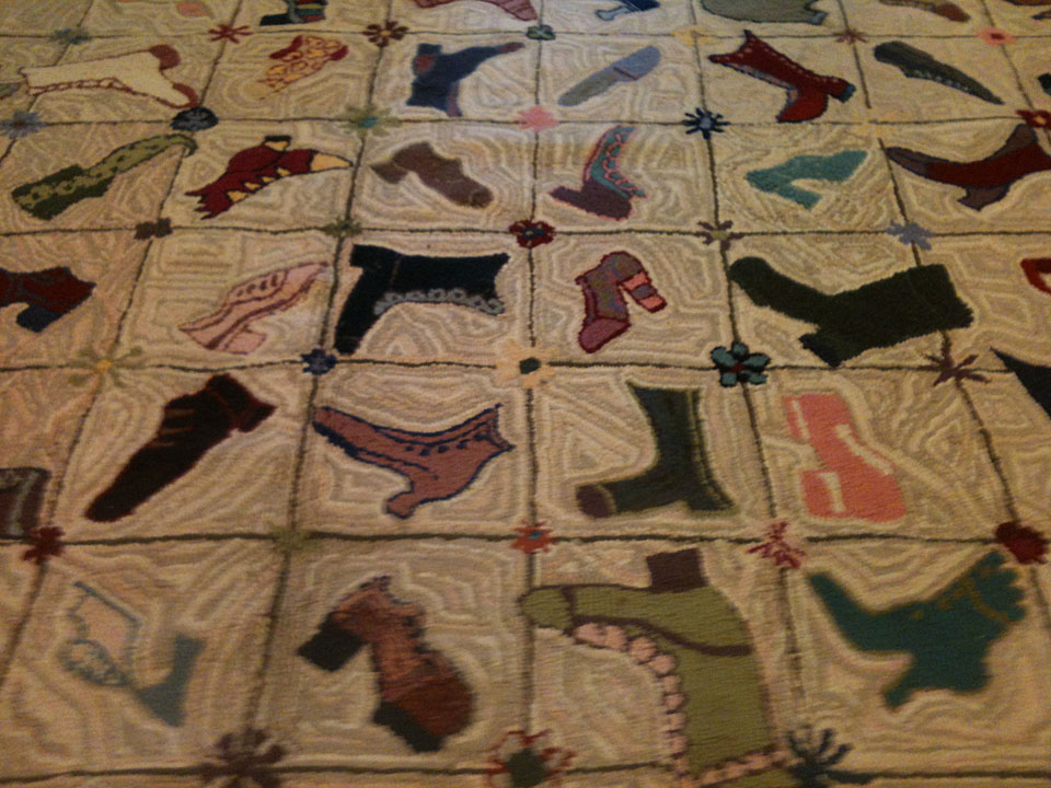 Antique hooked Carpet - # 7692