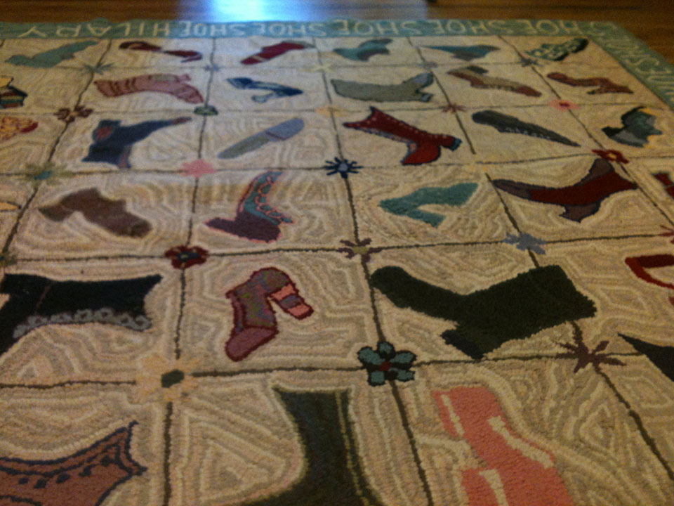 Antique hooked Carpet - # 7692