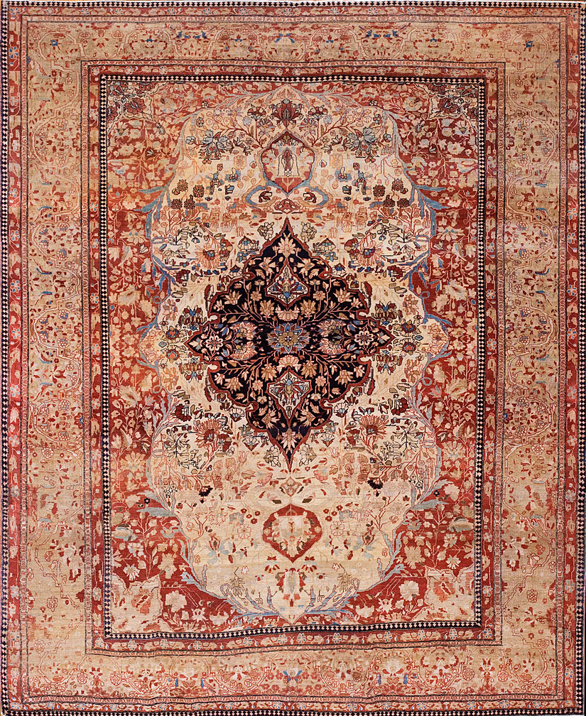 Antique kashan, mohtasham Carpet - # 8437