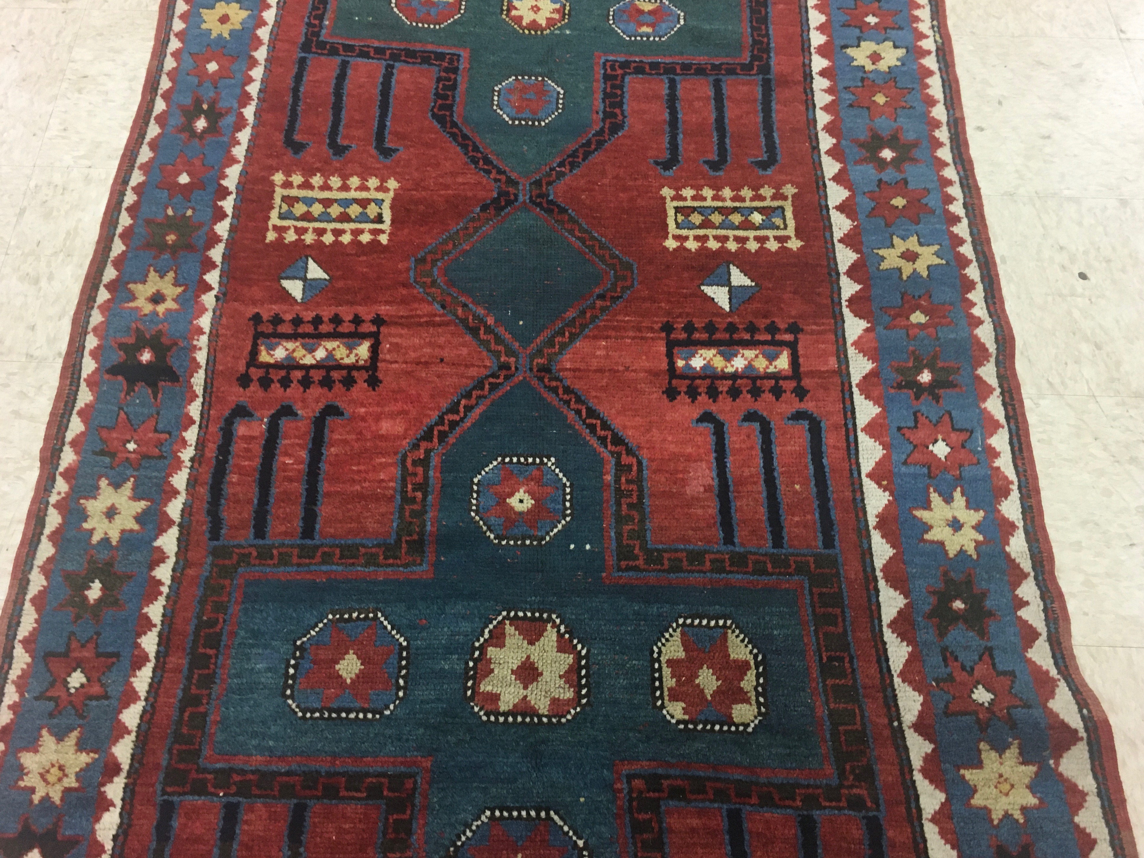 Antique kazak Rug - # 55000