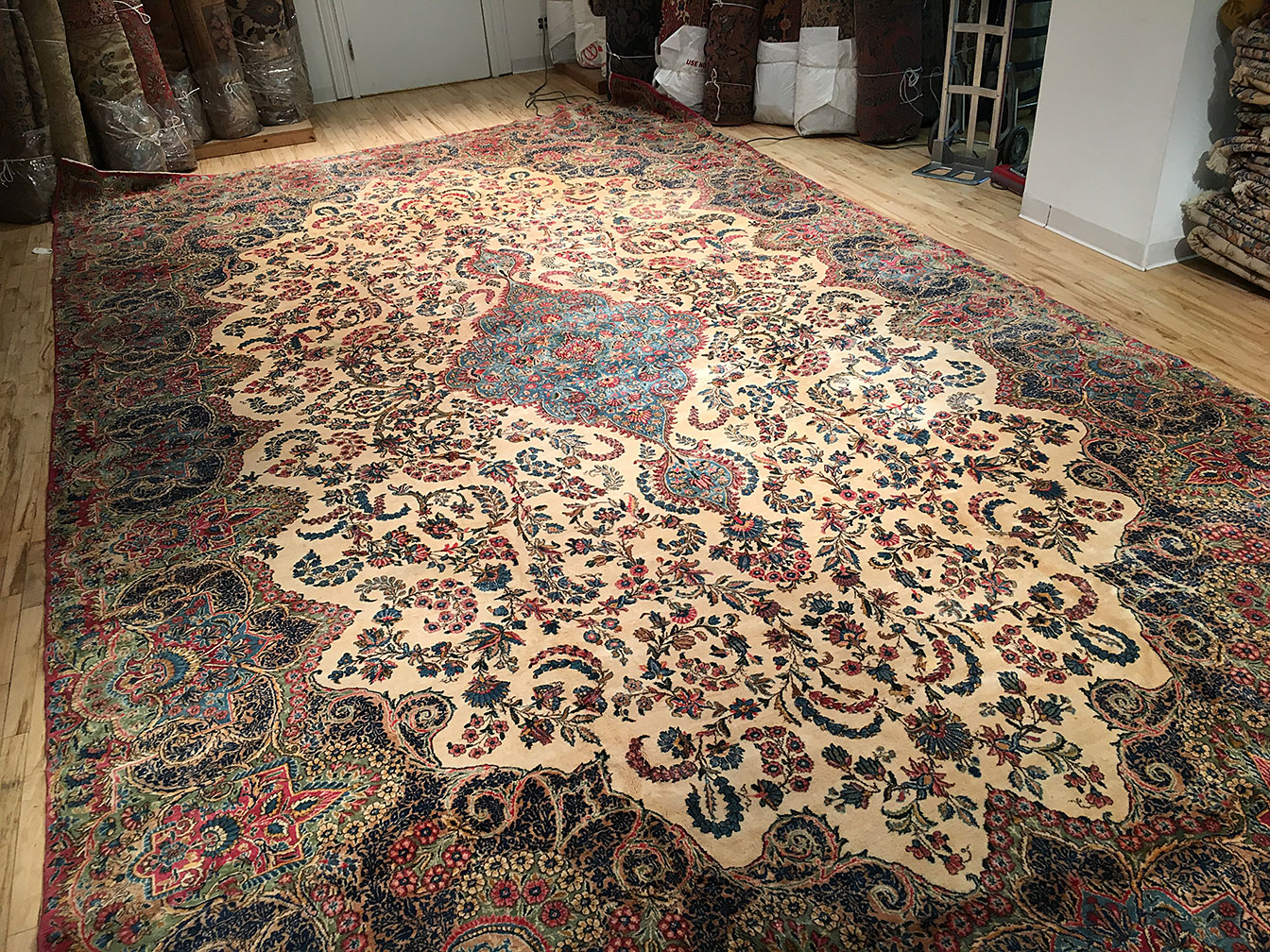 Antique kirman Carpet - # 52518