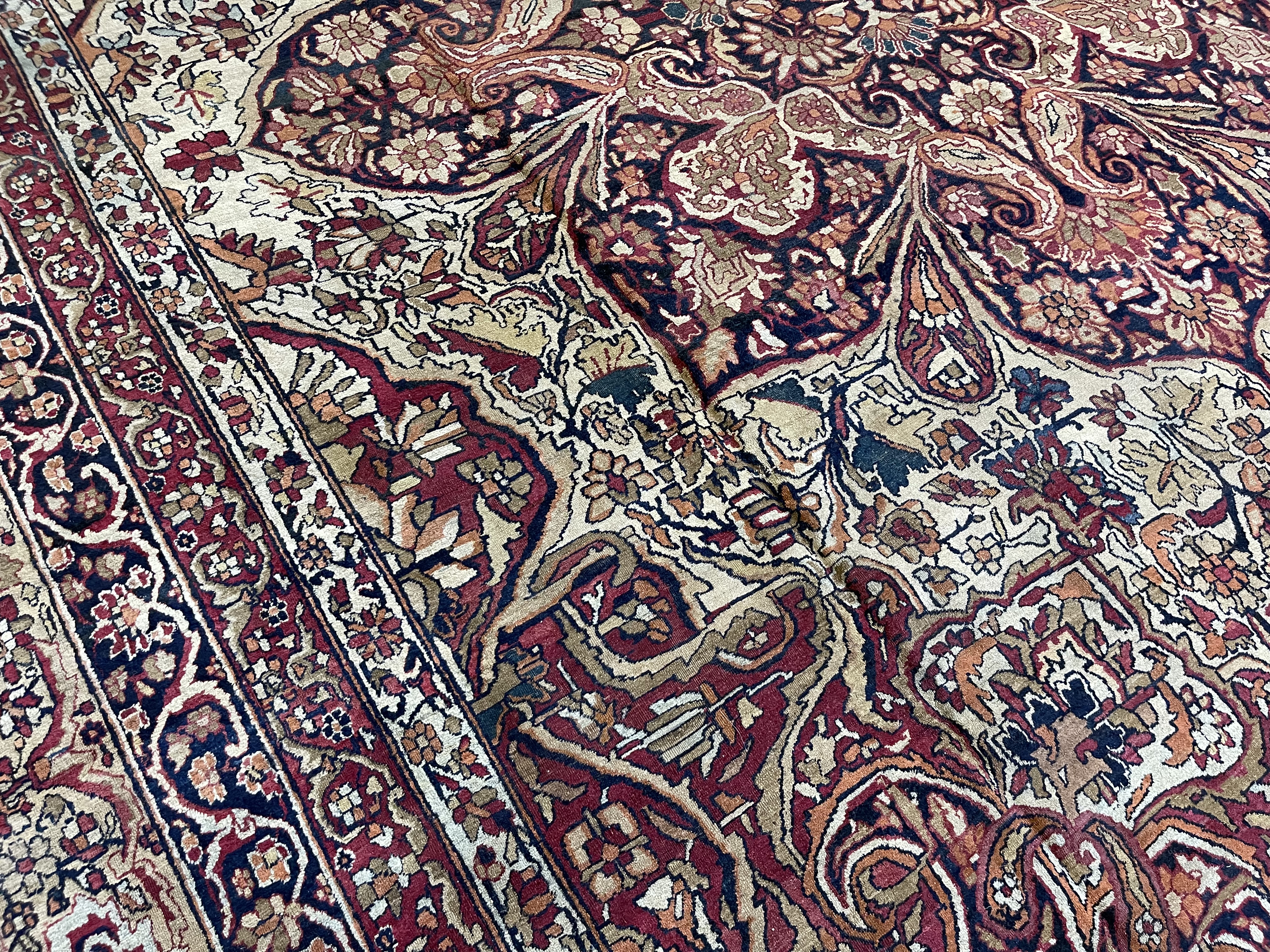 Antique kirman, lavar Carpet - # 78307