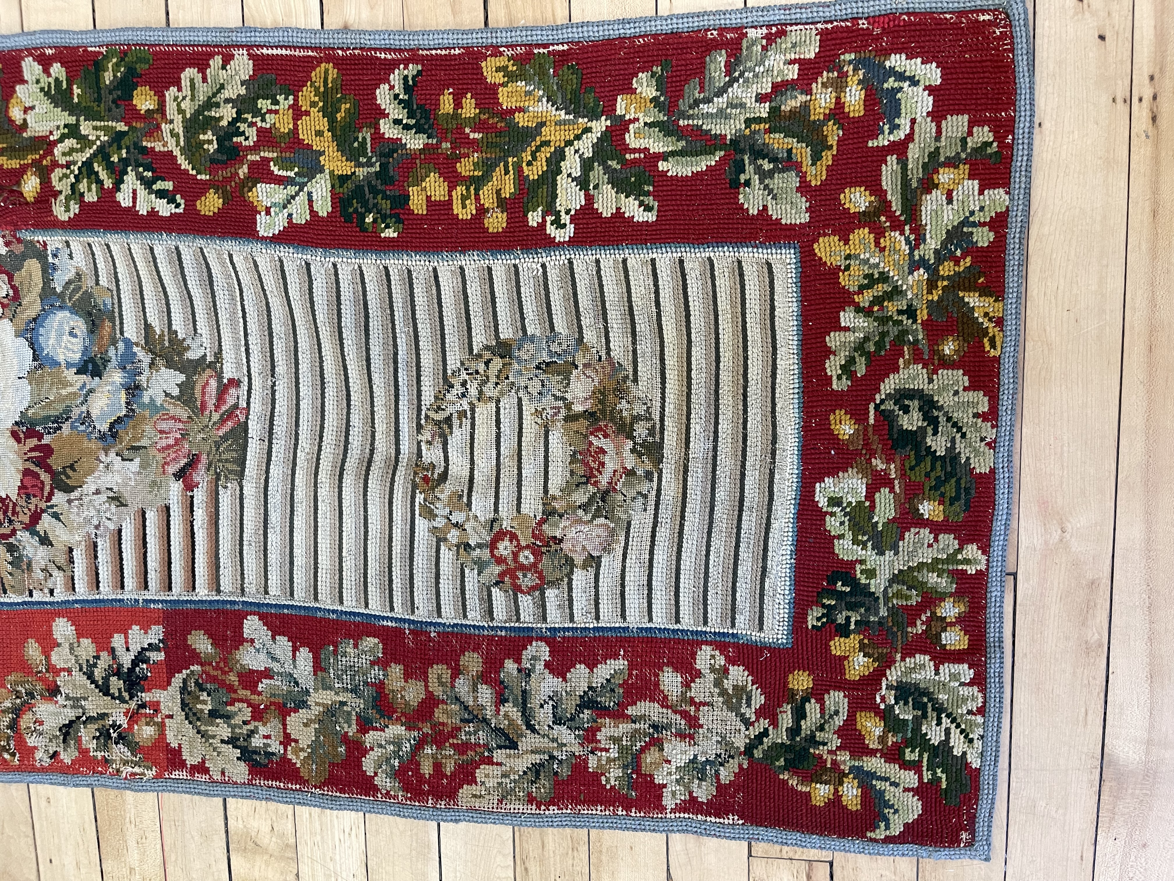 Antique needle point Rug - # 78347