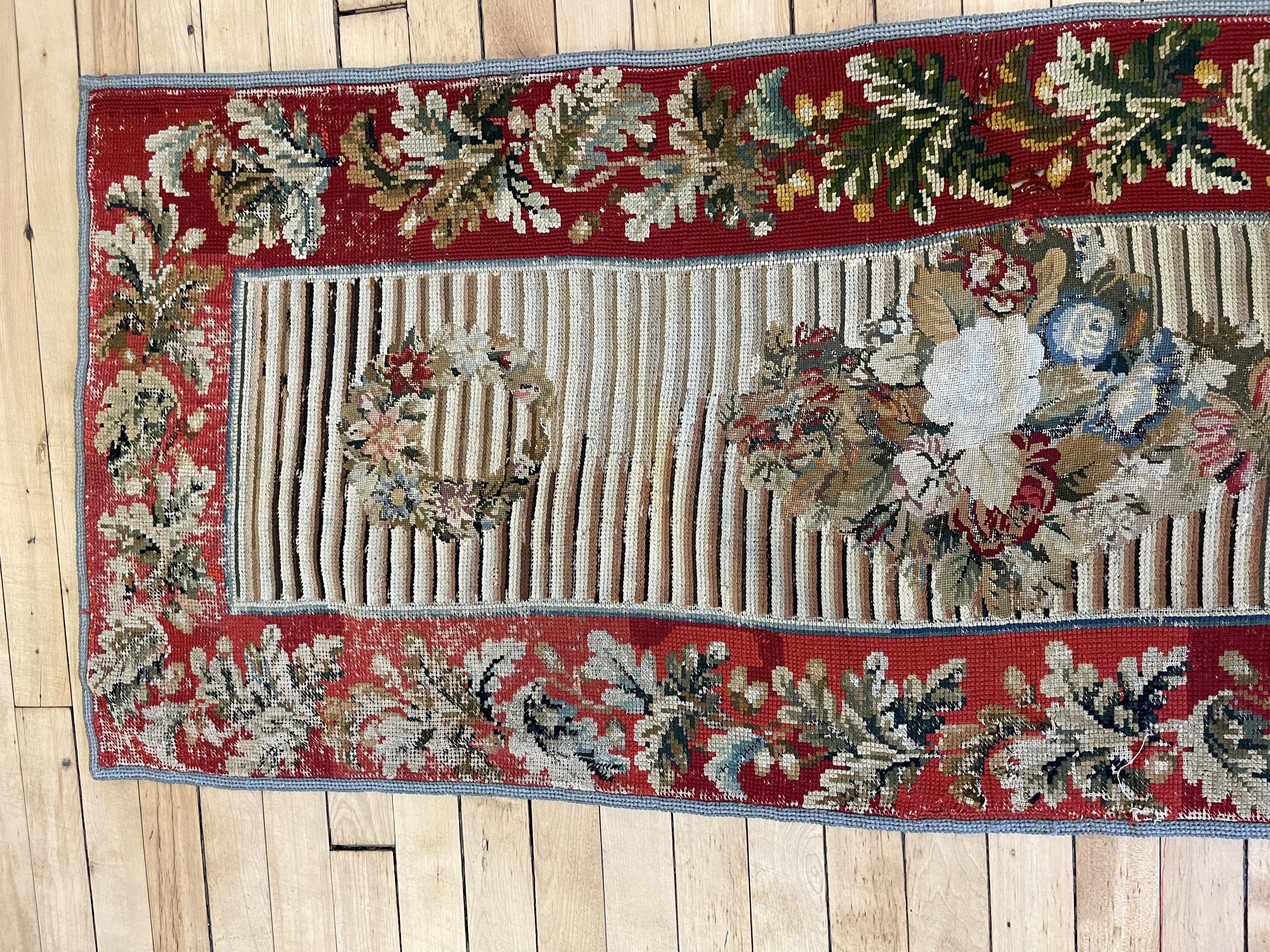 Antique needle point Rug - # 78347