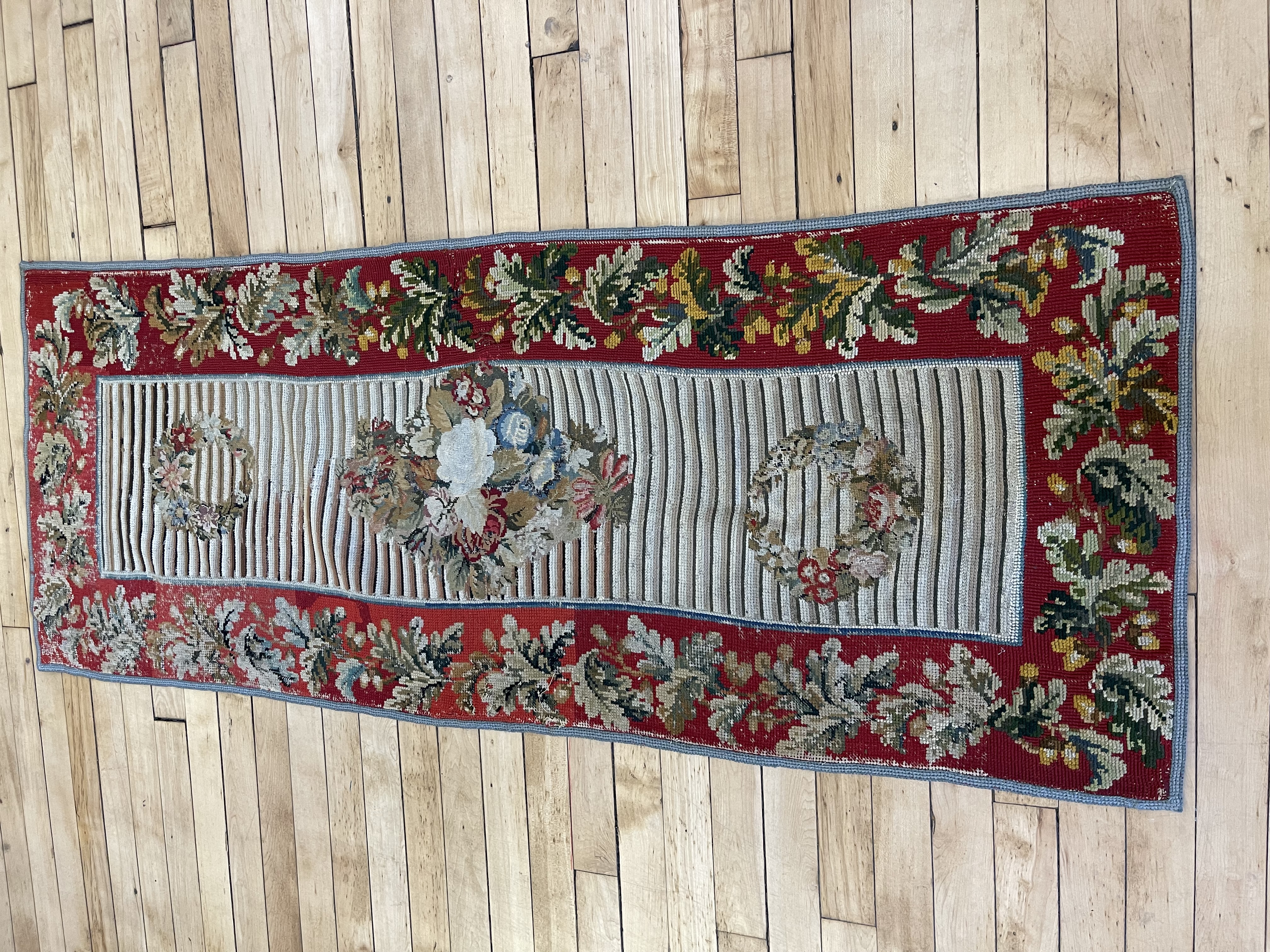 Antique needle point Rug - # 78347