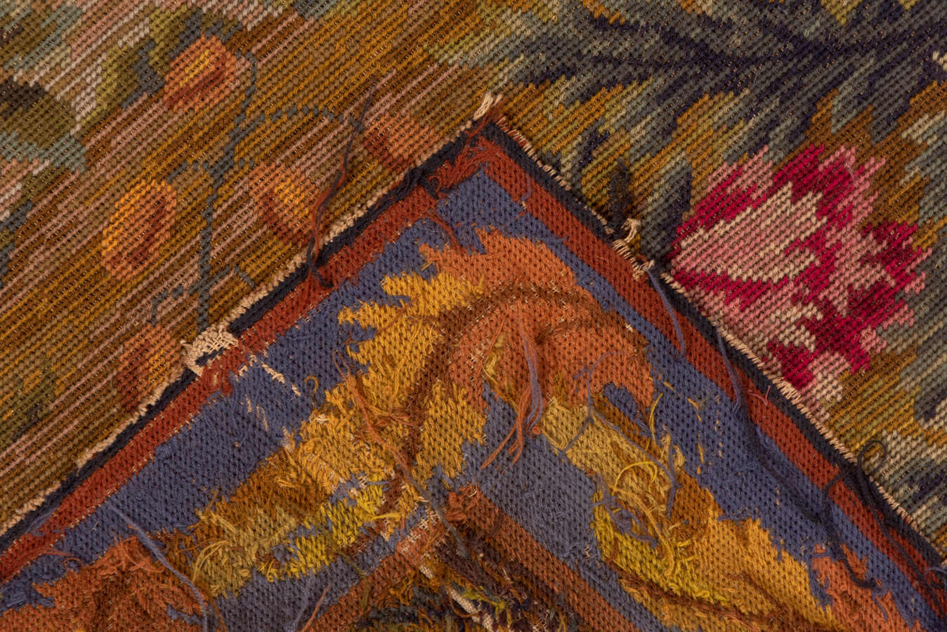 Antique needlepoint Rug - # 58182
