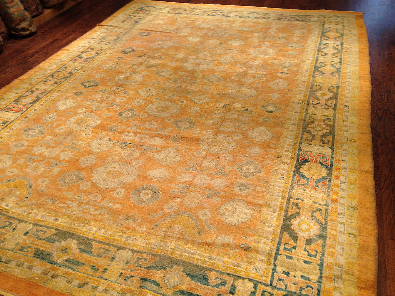 Antique oushak, angora Carpet - # 9648