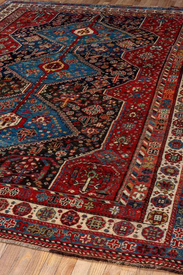 Antique qashqa'i Carpet - # 56755