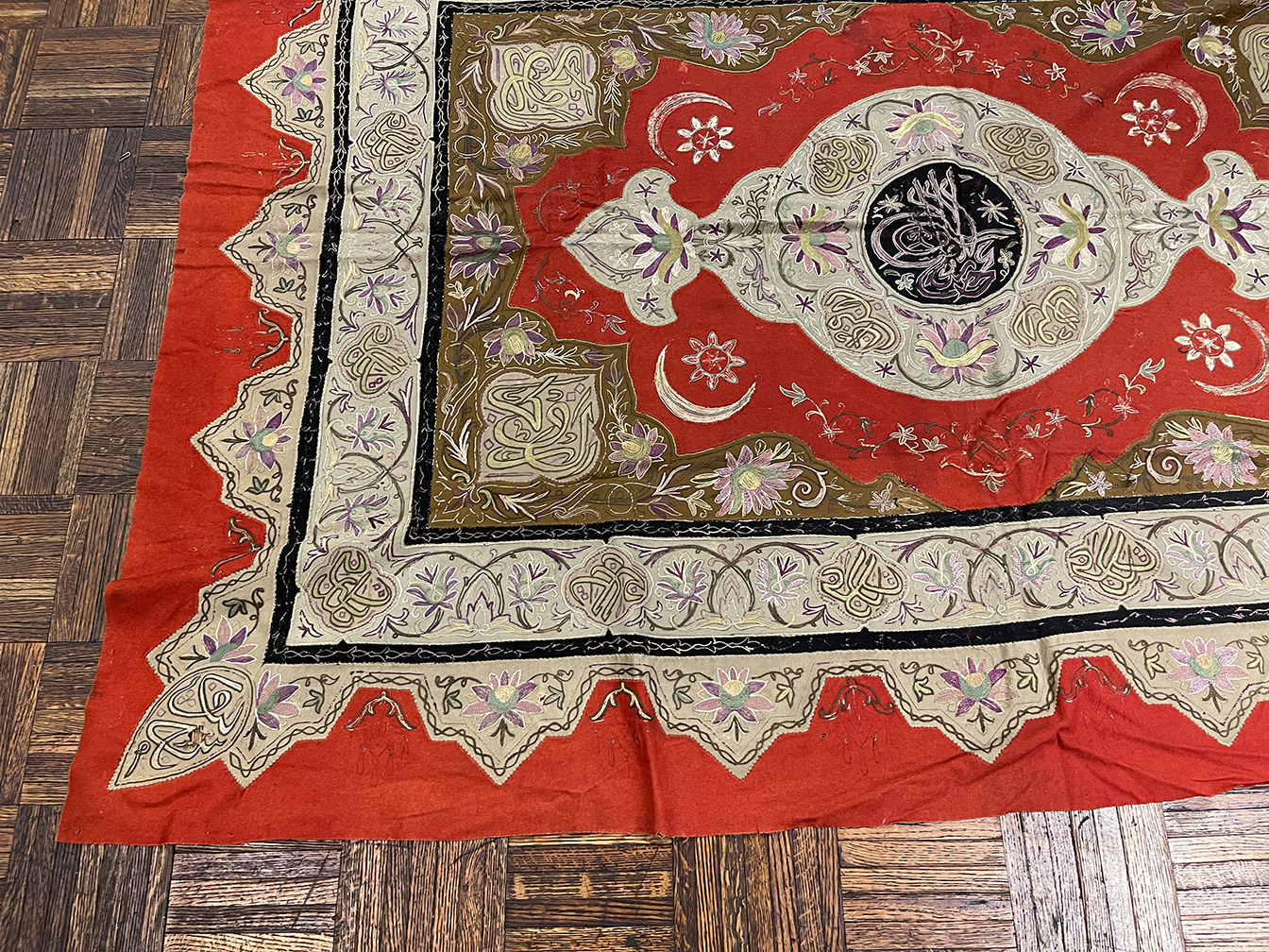 Antique embroidery Rug - # 55910