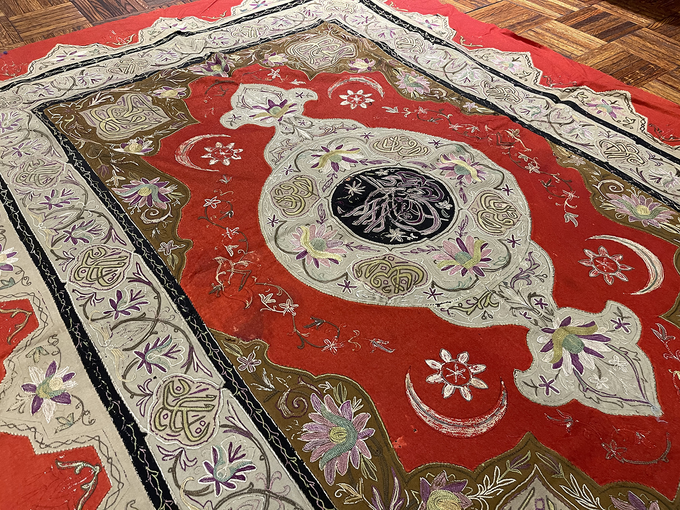 Antique embroidery Rug - # 55910