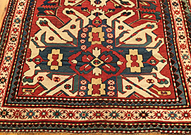 Antique kazak, eagle Rug - # 57249