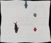 Vintage modern art flatweave Rug - # 40573